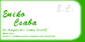 eniko csaba business card